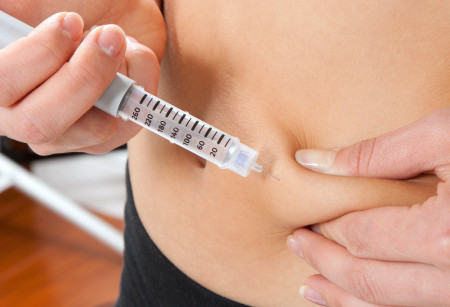 abdomen subcutaneous syringe insulin injection