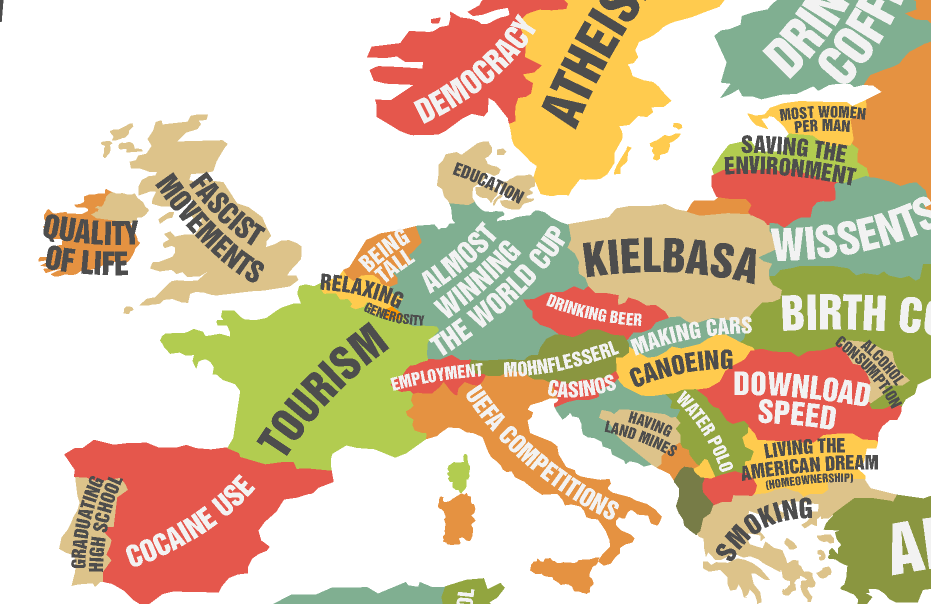 Map of what each country is best at [map] Alltop Viral