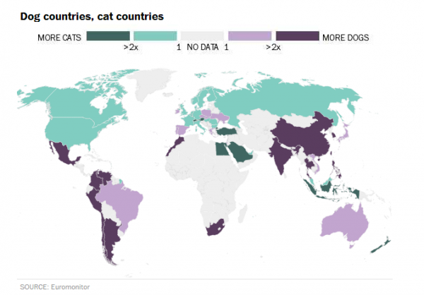 World & U.S. maps of cat vs dog popularity [interactive maps] - Alltop ...