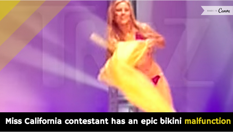 Miss California Contestant Has An Epic Bikini Malfunction Video