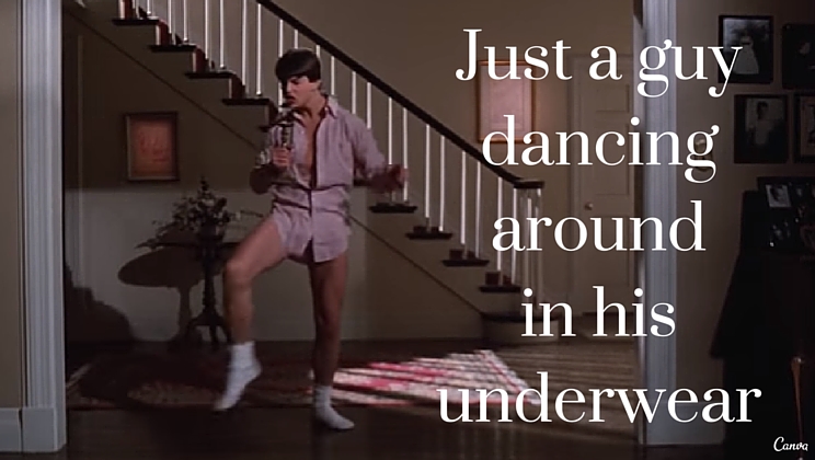 Classic scene from Risky Business stripped of the music video